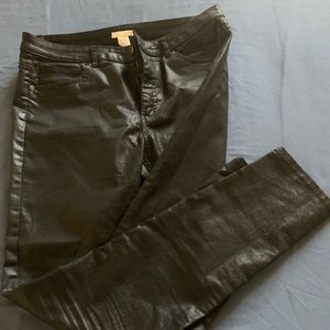 Black Leather-like Pants H&M